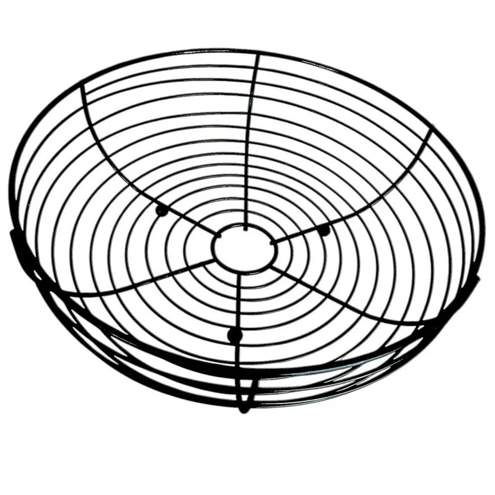 Modern Cottage Matte Black Iron Centerpiece Tabletop Basket Round Like New